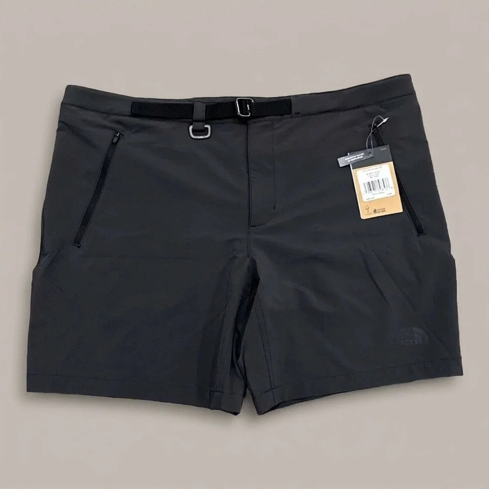 NWT The North Face Mens XXL Long Belted Hike Shorts Black Zip Pockets 9